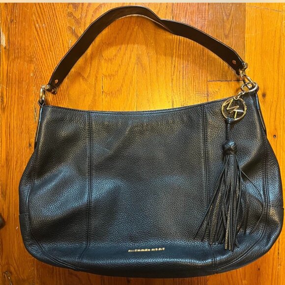 MICHAEL KORS BLACK LEATHER HOBO BAG - Picture 1 of 5